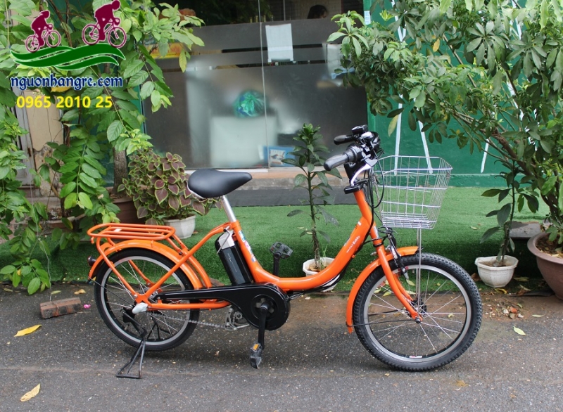 Xe đạp điện Nhật yamaha pas baby màu cam