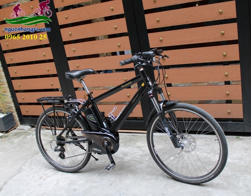 Xe đạp điện Nhật thể thao Panasonic Hurryer màu đen