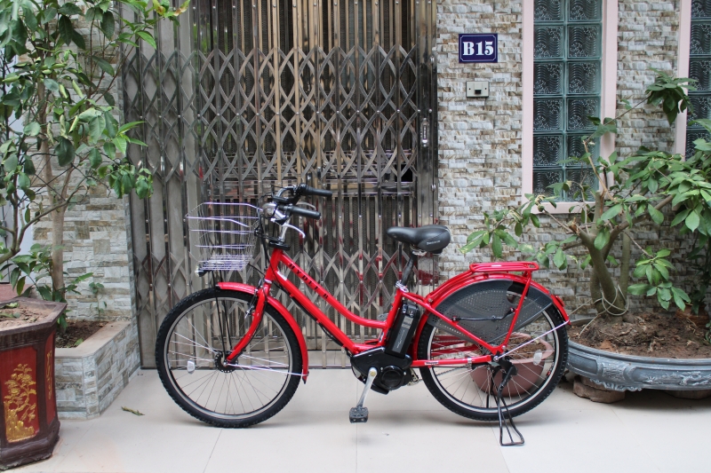 Xe đạp điện trợ lực Nhật Bridgestone màu đỏ model 2016