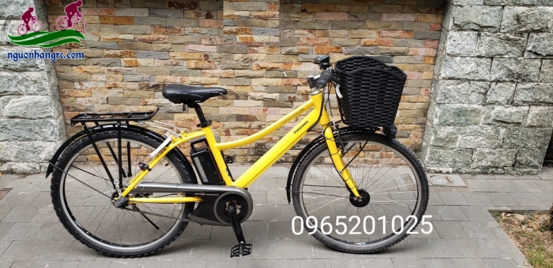 Xe đạp điện Nhật trợ lực Panasonic Lithium vivi x màu vàng