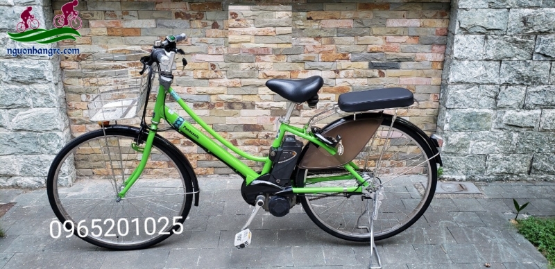 Xe đạp điện Nhật panasonic màu xanh lá cây