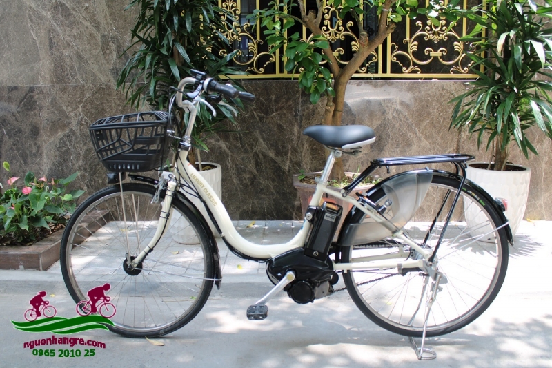 Xe đạp điện trợ lực Nhật Natura classic màu kem