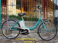 Xe đạp điện Nhật bãi màu xanh chạy tay ga