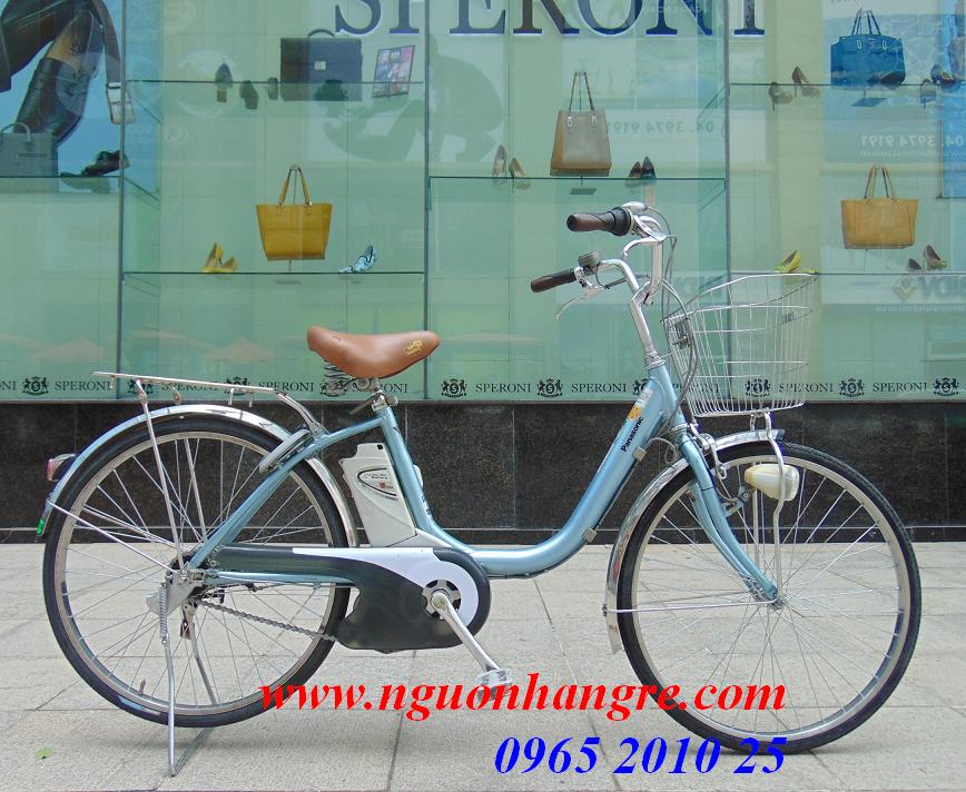Xe đạp điện Nhật trợ lực Panasonic pin lion xanh ngọc