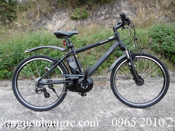 Xe đạp điện Nhật thể thao trợ lực Panasonic Hurryer màu đen