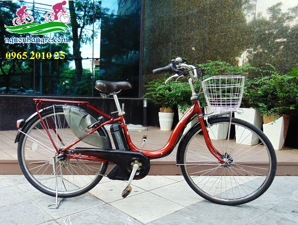 Xe đạp trợ lực Nhật Bản Yamaha Pas Natura màu đỏ đun
