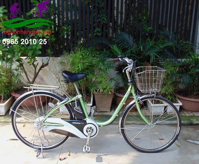 Xe đạp điện Nhật trợ lực Panasonic xanh lá cây