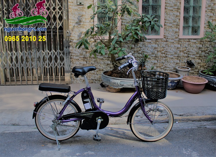 Xe đạp điện Nhật yamaha bánh nhỏ màu tím