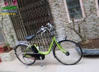 Xe đạp điện Nhật trợ lực Panasonic màu xanh cốm