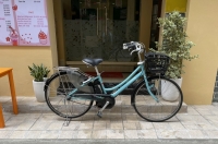 Xe đạp điện Nhật Assista chạy tay ga màu xanh