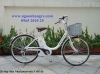 Xe đạp điện Nhật panasonic trắng tinh khôi tay ga pin lipo 35km/sạc - anh 1
