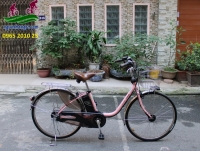 Xe đạp điện Nhật trợ lực Panasonic màu hồng econavi
