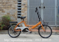 Xe đạp điện trợ lực Nhật Panasonic gấp gọn bỏ cốp oto màu cam