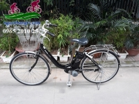 Xe đạp điện Nhật Panasonic màu đen dây âm sườn