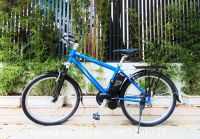Xe đạp thể thao điện Nhật Panasonic màu xanh
