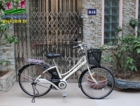 Xe đạp điện Nhật trợ lực Panasonic 2 dóng màu trắng
