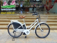 Xe đạp điện Nhật bãi Hydee B trắng tinh khôi