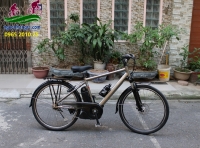 Xe đạp thể thao trợ lực Nhật Bản Yamaha brace màu xám
