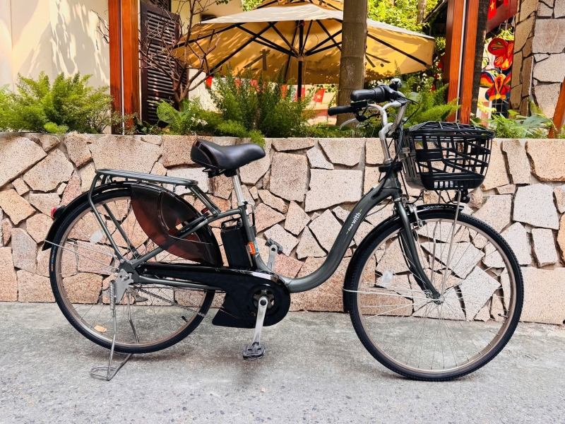 Xe đạp điện Nhật trợ lực Yamaha Pas With màu xám Xe đạp điện Nhật trợ lực Yamaha Pas With màu xám