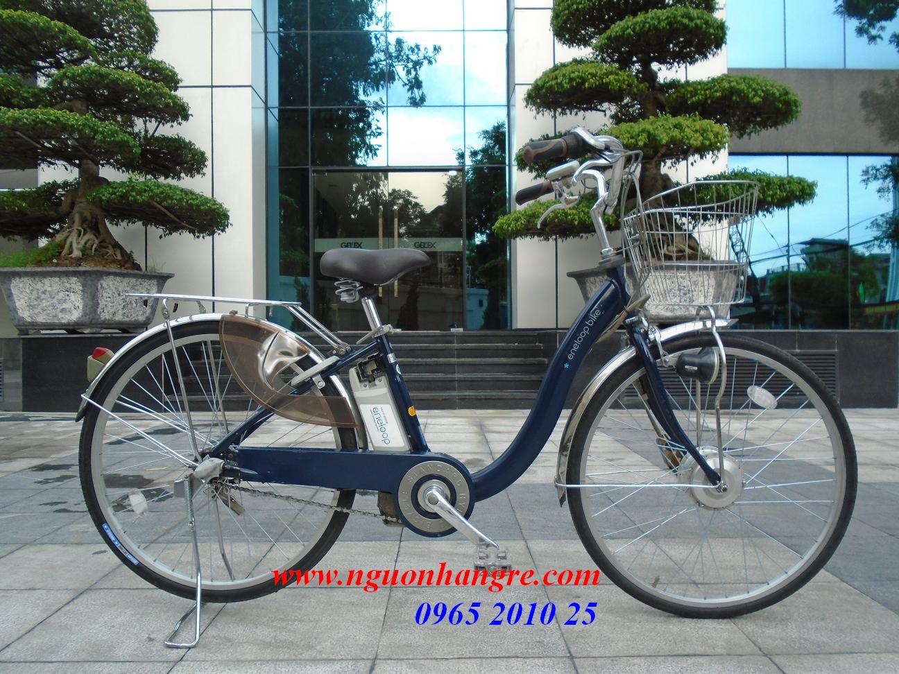 Xe đạp điện trợ lực Sanyo eneloop Bike xanh tím than Xe đạp điện trợ lực Sanyo eneloop Bike xanh tím than