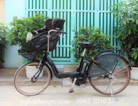 Xe đạp trợ lực Nhật Yamaha mẹ và bé màu đen